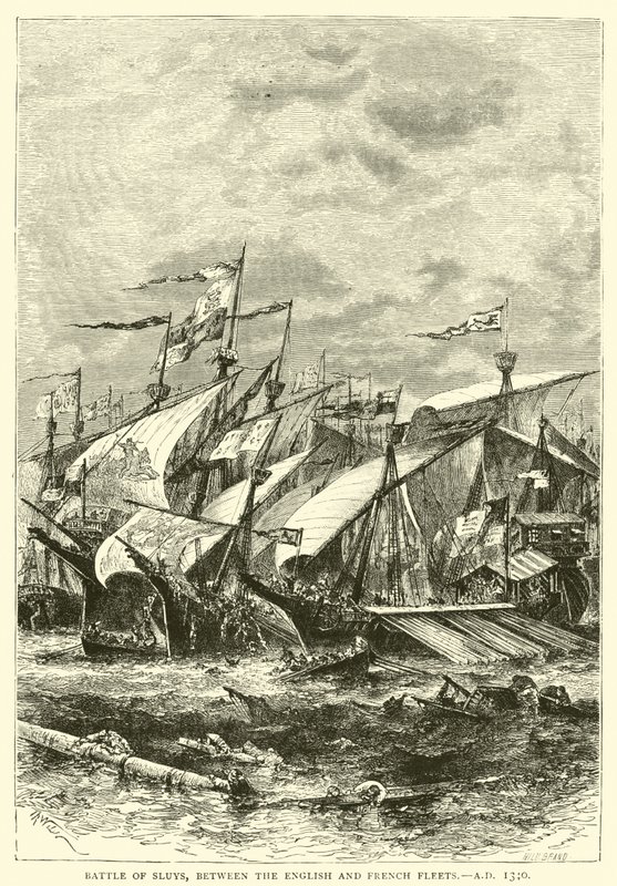 Battle of Sluys, between the English and French Fleets, AD 1340 by English School