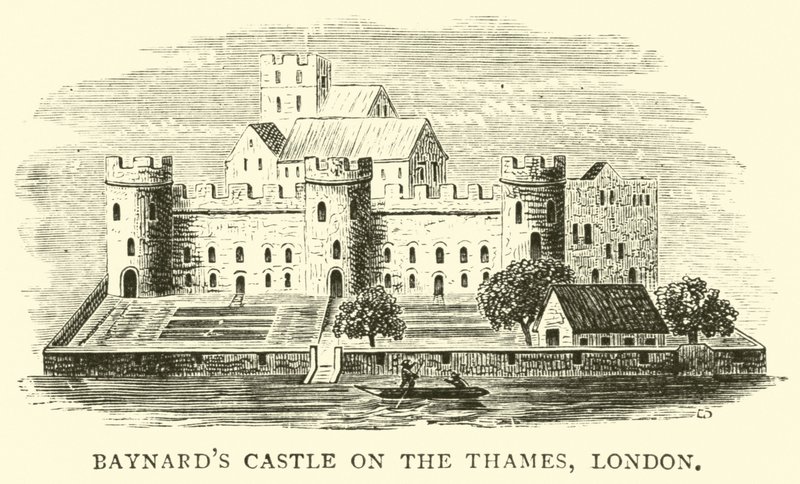 Baynards Castle on the Thames, London by English School