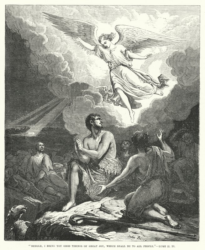 Behold, I bring you good tidings of great joy, which shall be to all people, Luke II by English School