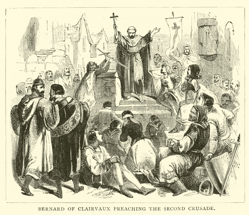 Bernard of Clairvaux preaching the Second Crusade by English School
