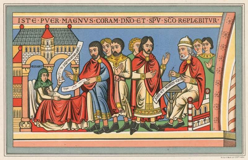 Birth of John the Baptist, Reflecting Costume of the 12th Century by English School