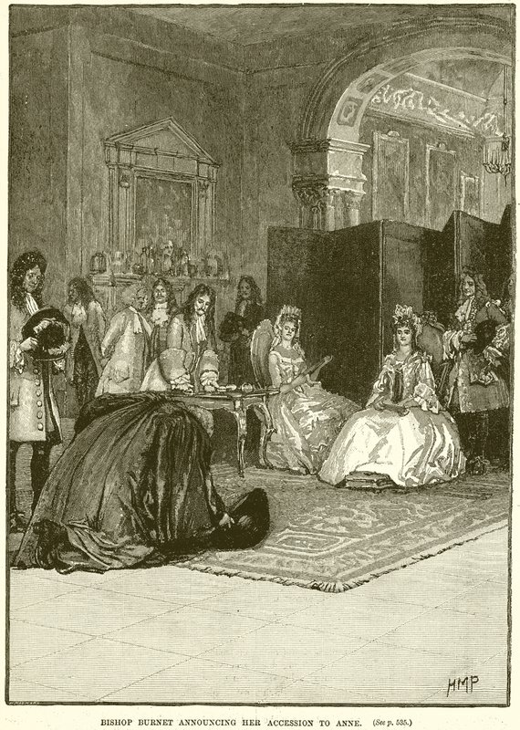 Bishop Burnet Announcing Her Accession to Anne by English School