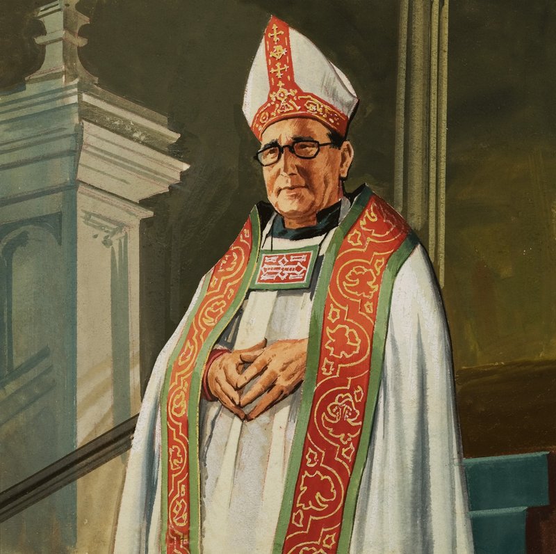Bishop in church by English School