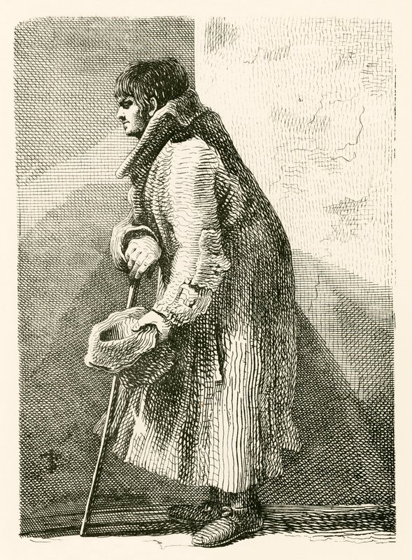 Blind Beggar, Who Observes a Profound Silence When on His Stand by English School