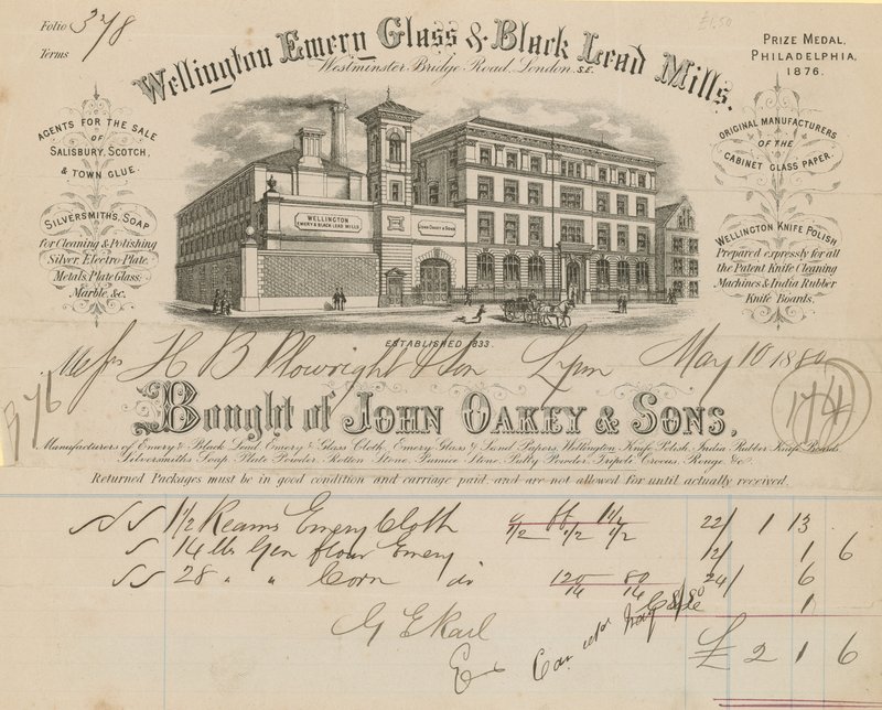 Bought for John Oakey & Sons by English School