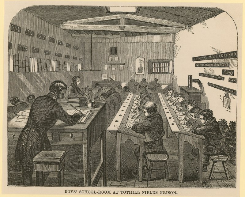 Boys School-room at Tothill Fields Prison by English School