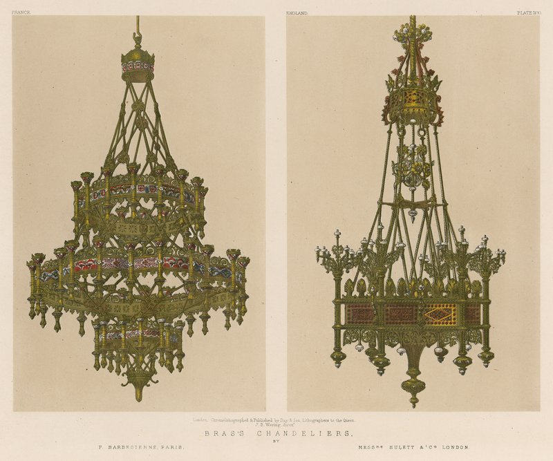 Brass Chandeliers by English School