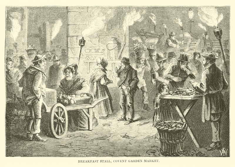 Breakfast Stall, Covent Garden Market by English School