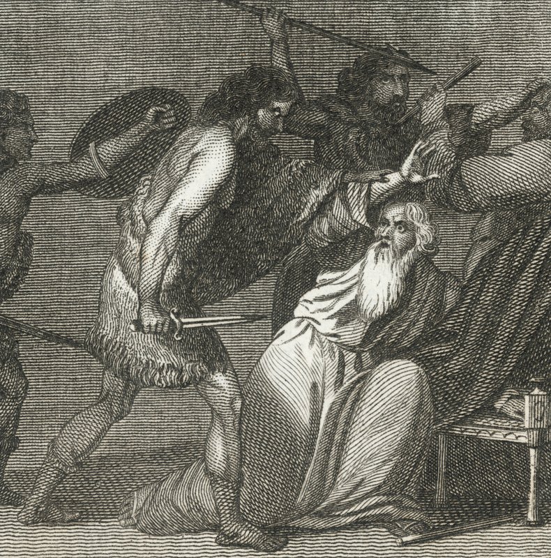 Brennus and His Troops Killing the Venerable Men by English School
