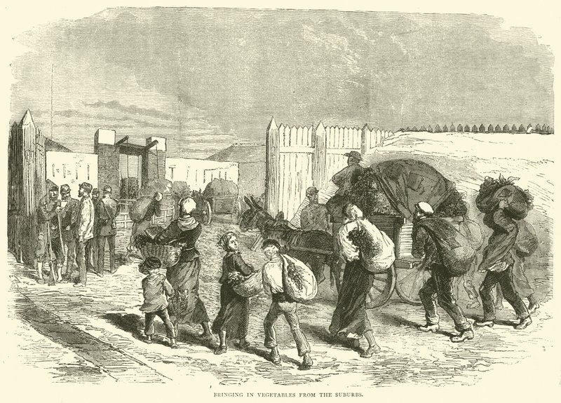 Bringing in Vegetables from the Suburbs, October 1870 by English School