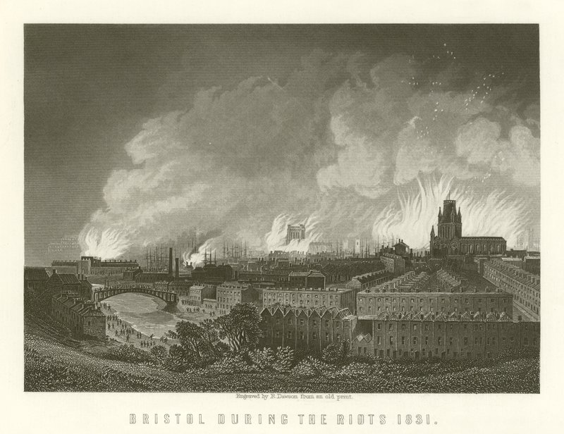 Bristol During the Riots 1831 by English School