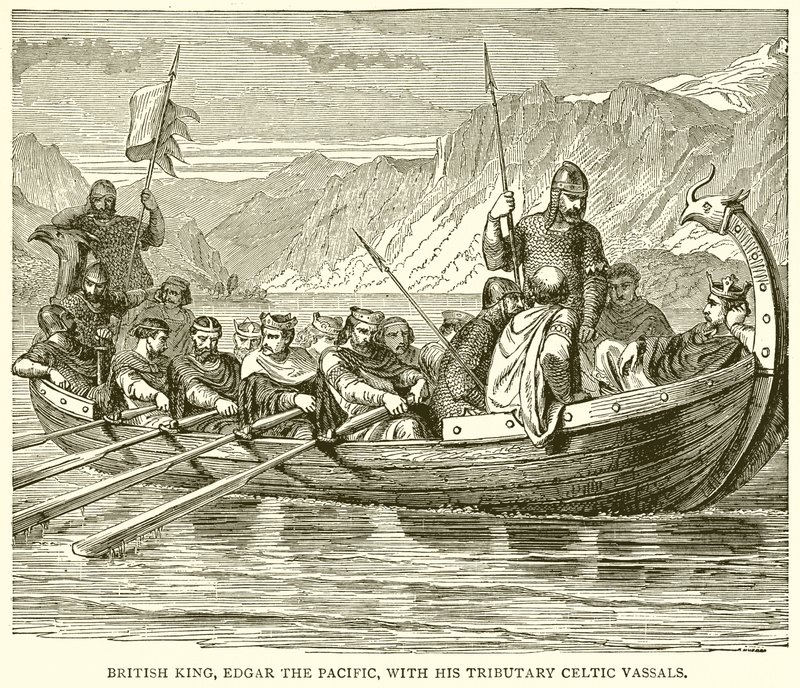 British King Edgar the Pacific with his Tributary Celtic Vassals by English School