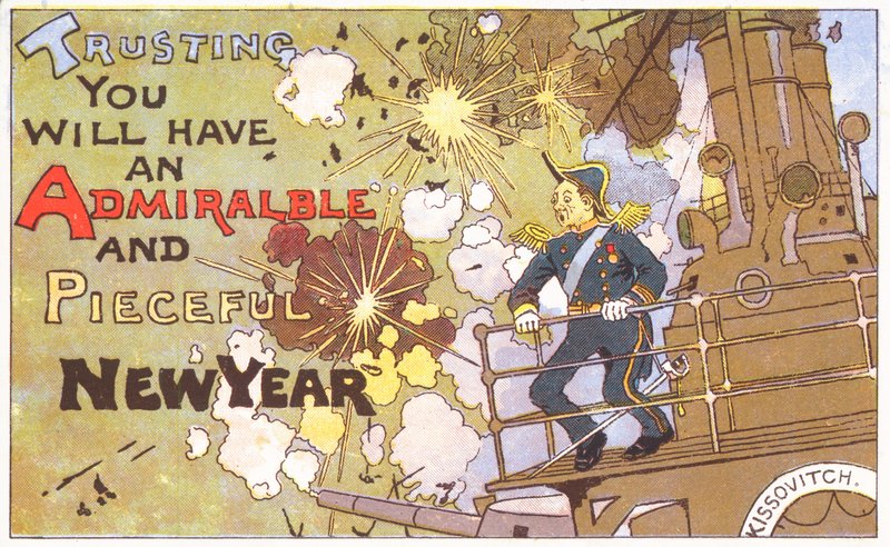 British New Years card by English School