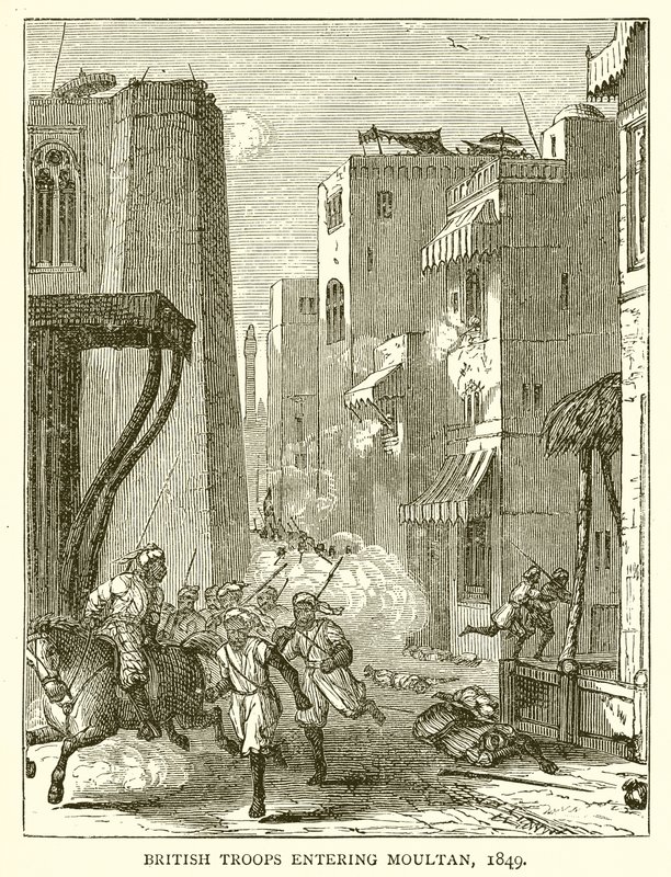 British Troops entering Moultan, 1849 by English School