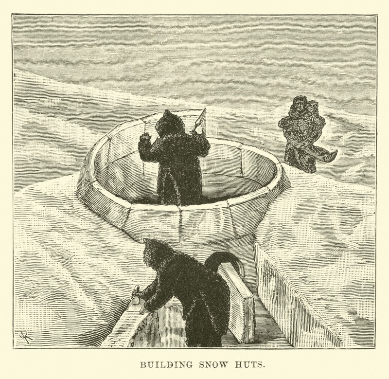 Building Snow Huts by English School
