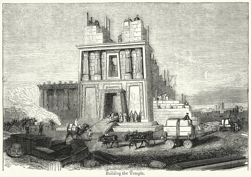 Building the Temple by English School