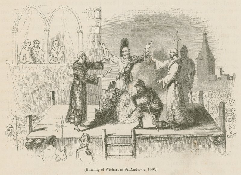 Burning of Wishart at St. Andrews, 1546 by English School