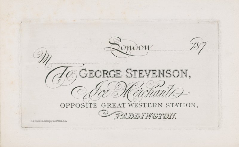 Business Card for George Stevenson by English School