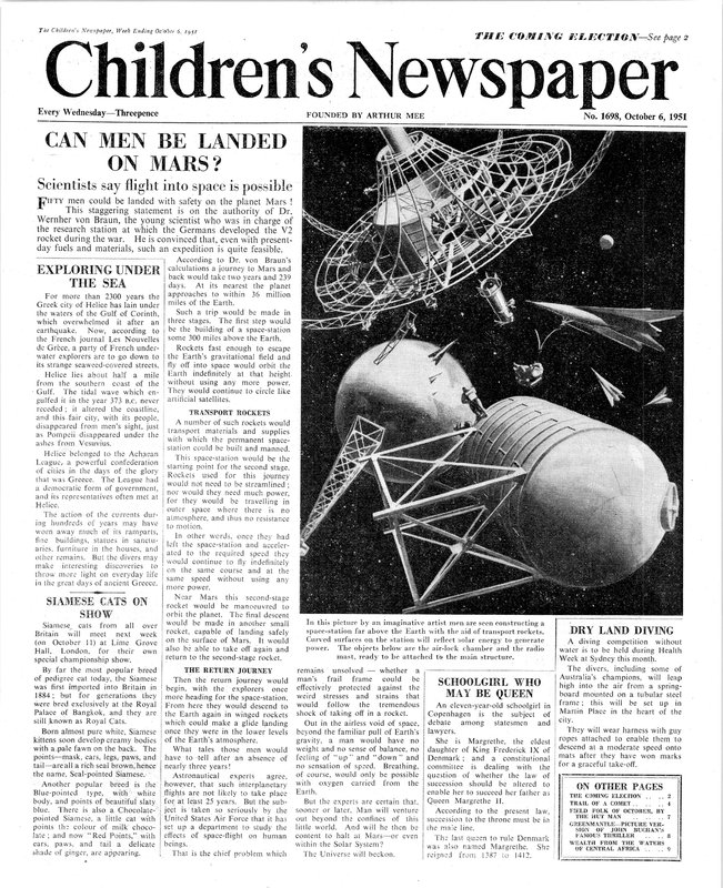 Can Man be Landed on Mars, front page of 