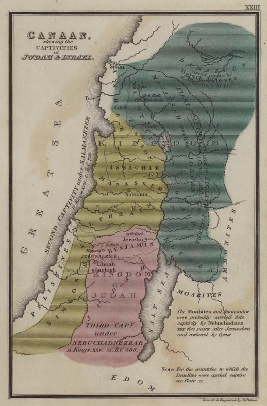 Canaan, Showing the Captivities of Judah and Israel by English School