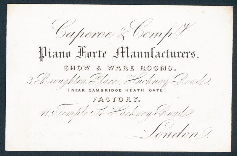 Caperoe & Company, piano forte manufacturers by English School