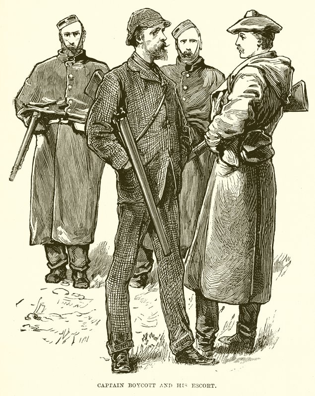 Captain Boycott and his Escort by English School