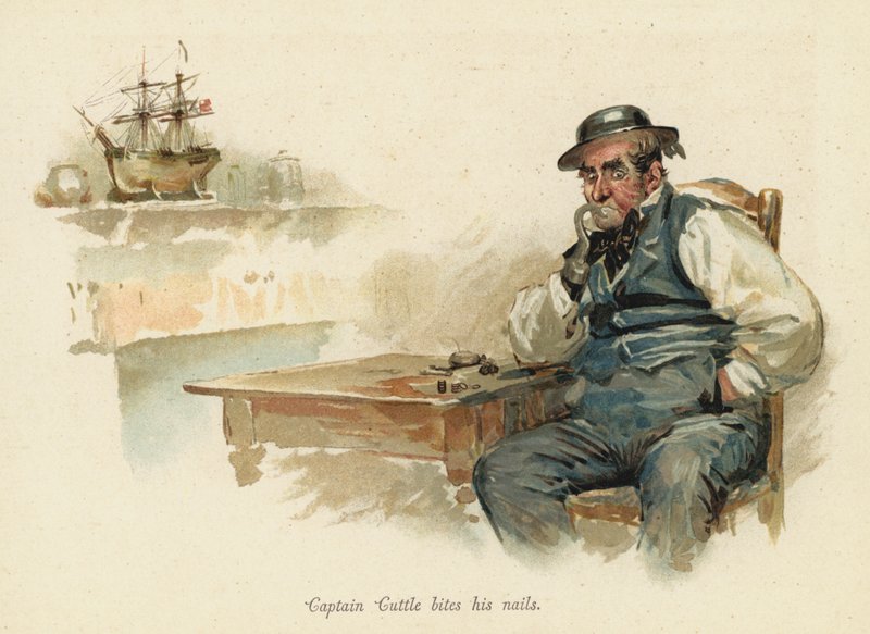 Captain Cuttle Bites His Nails by English School