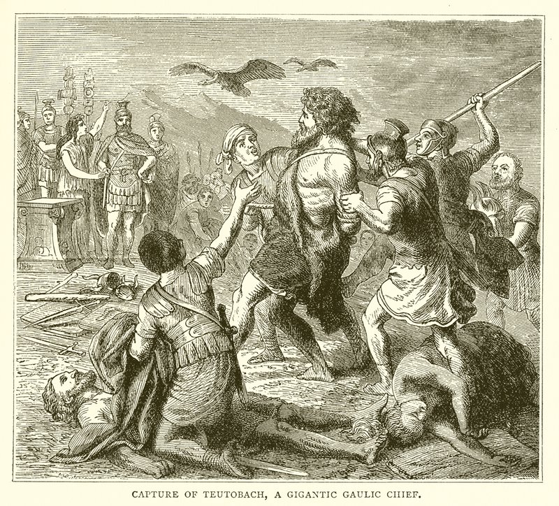 Capture of Teutobach, a Gigantic Gaulic Chief by English School