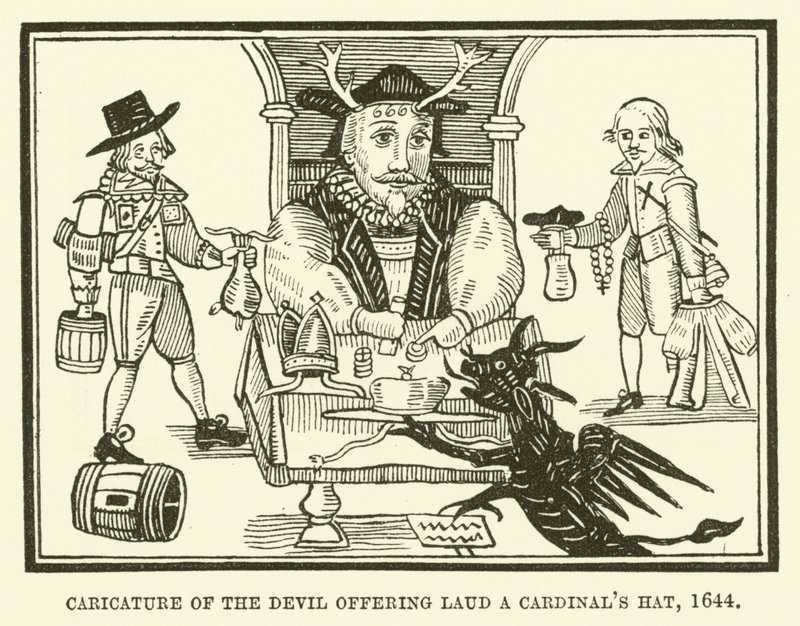 Caricature of the Devil Offering Laud a Cardinal