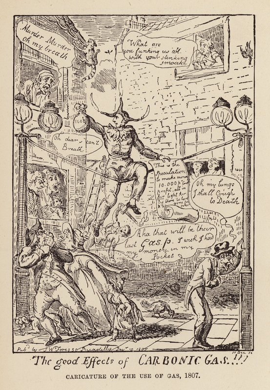 Caricature of the use of gas by English School