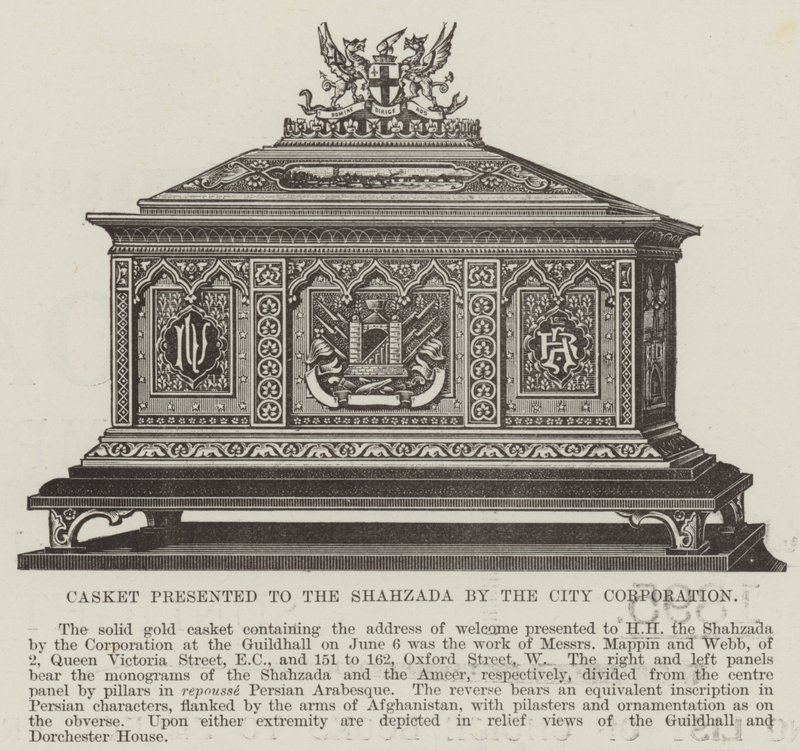 Casket presented to the Shahzada by the City Corporation by English School