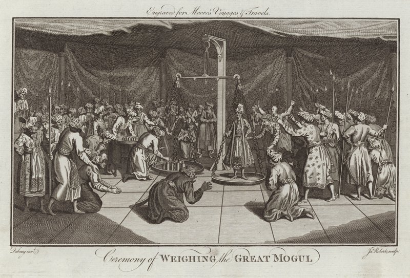 Ceremony of weighing the Great Mogul by English School