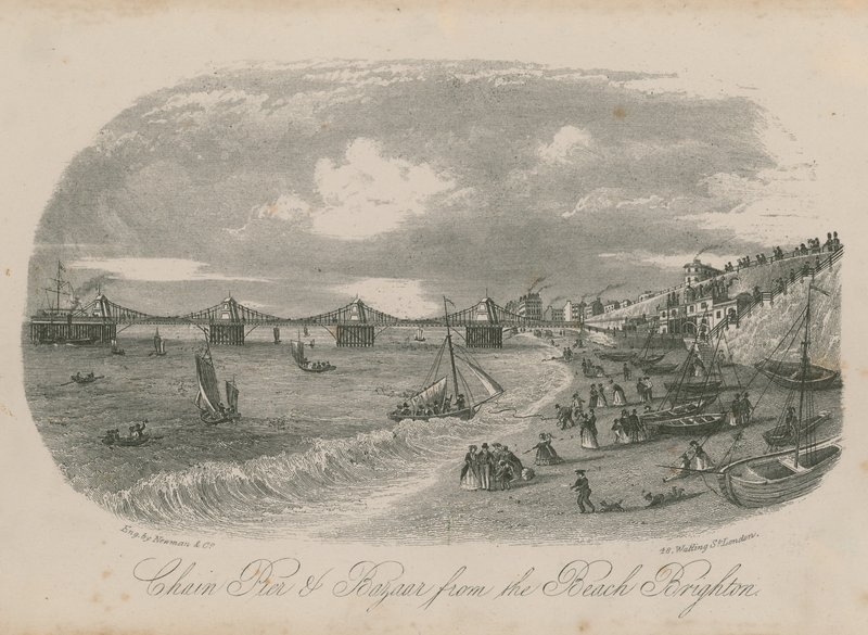 Chain Pier and Bazaar from the Beach at Brighton by English School