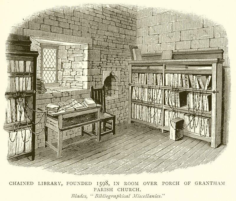 Chained Library, Founded 1598, in Room over Porch of Grantham Parish Church by English School