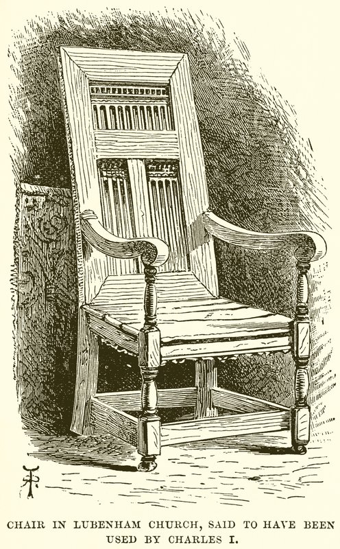 Chair in Lubenham Church, said to have been used by Charles I by English School