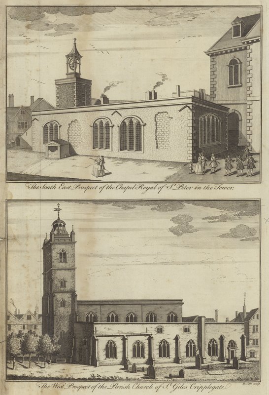 Chapel Royal of St Peter in the Tower and Church of St Giles Cripplegate, London by English School