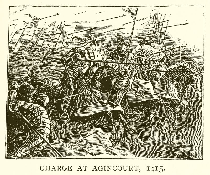 Charge at Agincourt, 1415 by English School