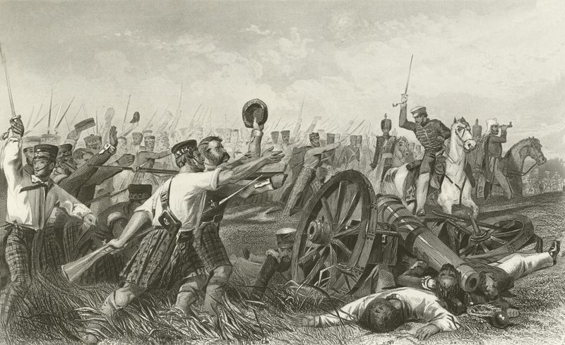 Charge of the Highlanders before Cawnpore, under General Havelock by English School