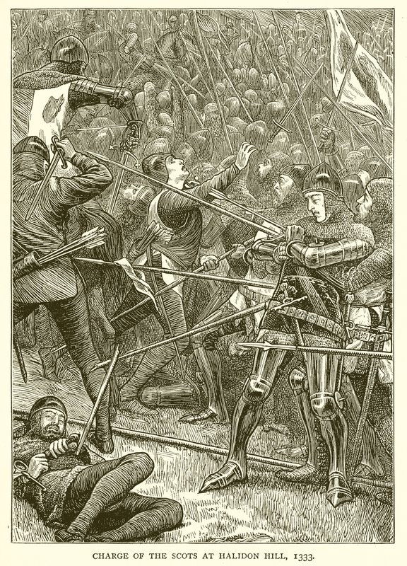 Charge of the Scots at Halidon Hill, 1333 by English School
