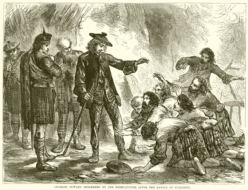 Charles Edward sheltered by the Highlanders after the Battle of Culloden by English School