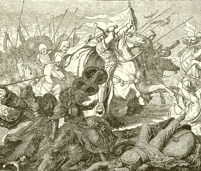 Charles Martel at Poitiers by English School