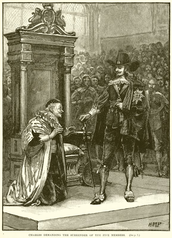 Charles demanding the Surrender of the Five Members by English School