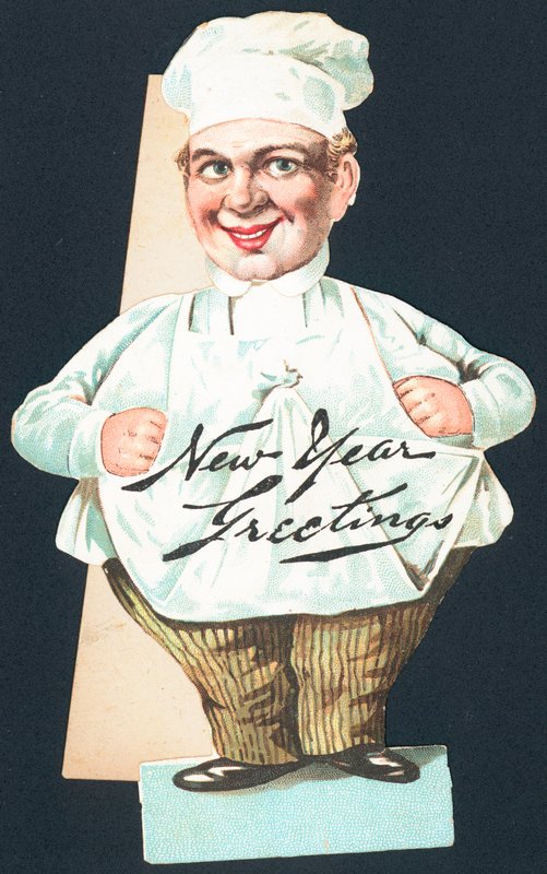 Chef in Full Uniform, New Year Card by English School