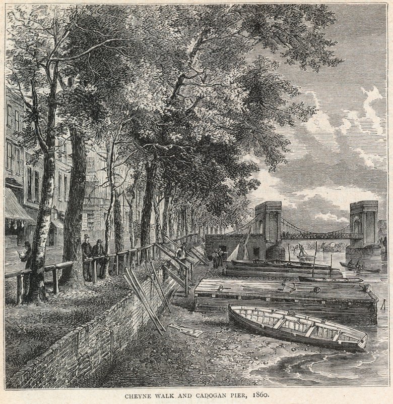 Cheyne Walk and Cadogan Pier, 1860 by English School