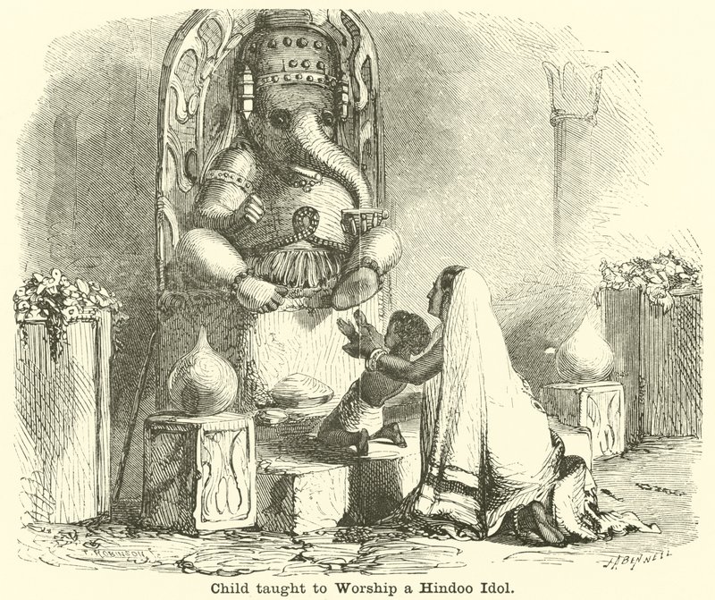 Child Taught to Worship a Hindoo Idol by English School