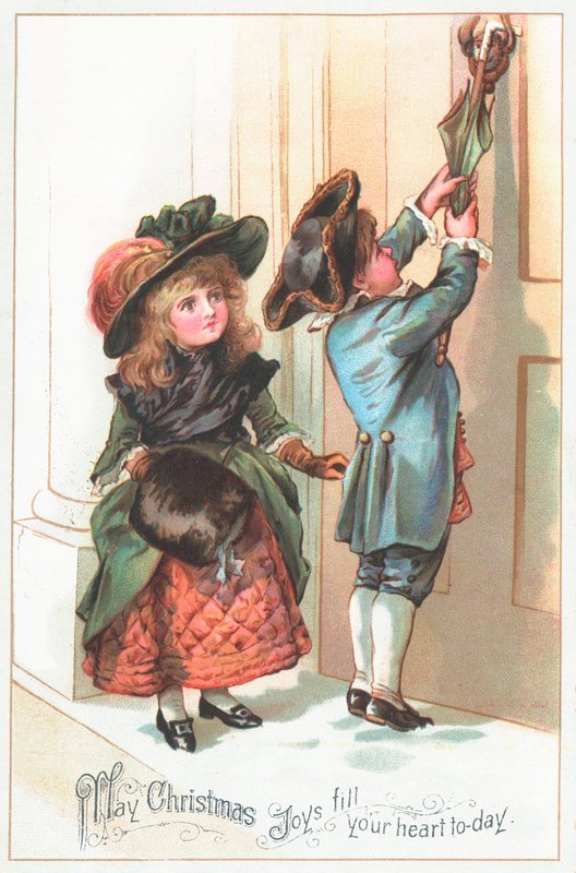 Children Using Umbrella to Knock on Door by English School