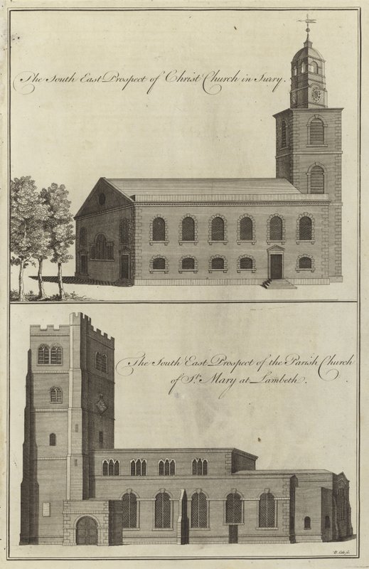 Christ Church, Surrey and the Parish Church of St Mary at Lambeth by English School