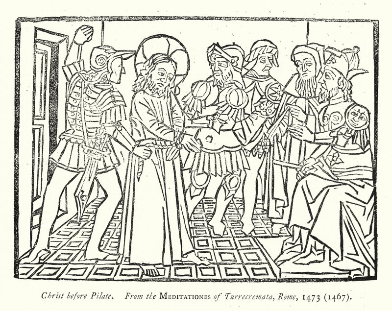 Christ before Pilate, From the Meditationes of Turrecremata, Rome by English School