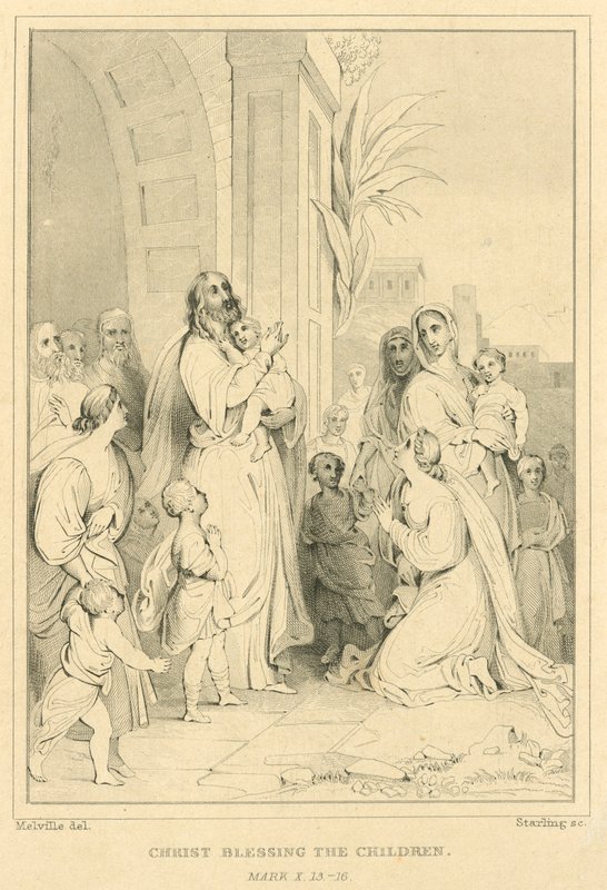 Christ blessing the children, Mark X, 13-16 by English School