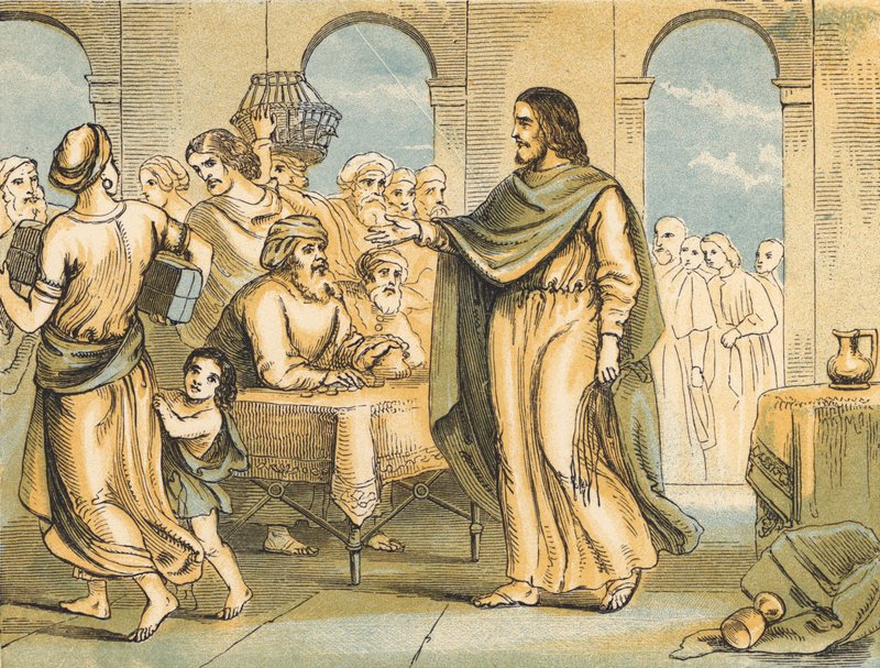 Christ cleansing the Temple by English School